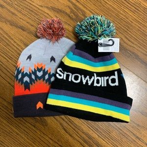 2 Ski Pom beanies